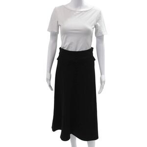 Jane Atelier Womens A-Line Midi Skirt Black Size 2
